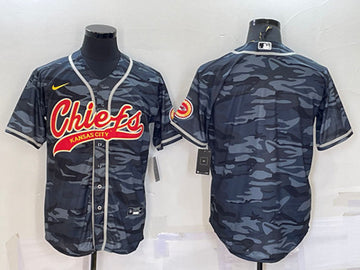 Custom Kansas City Chiefs gray Camo jersey
