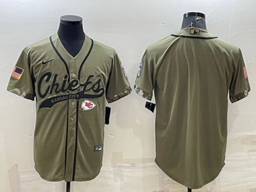 Custom Kansas City Chiefs olive Salute To Service jersey