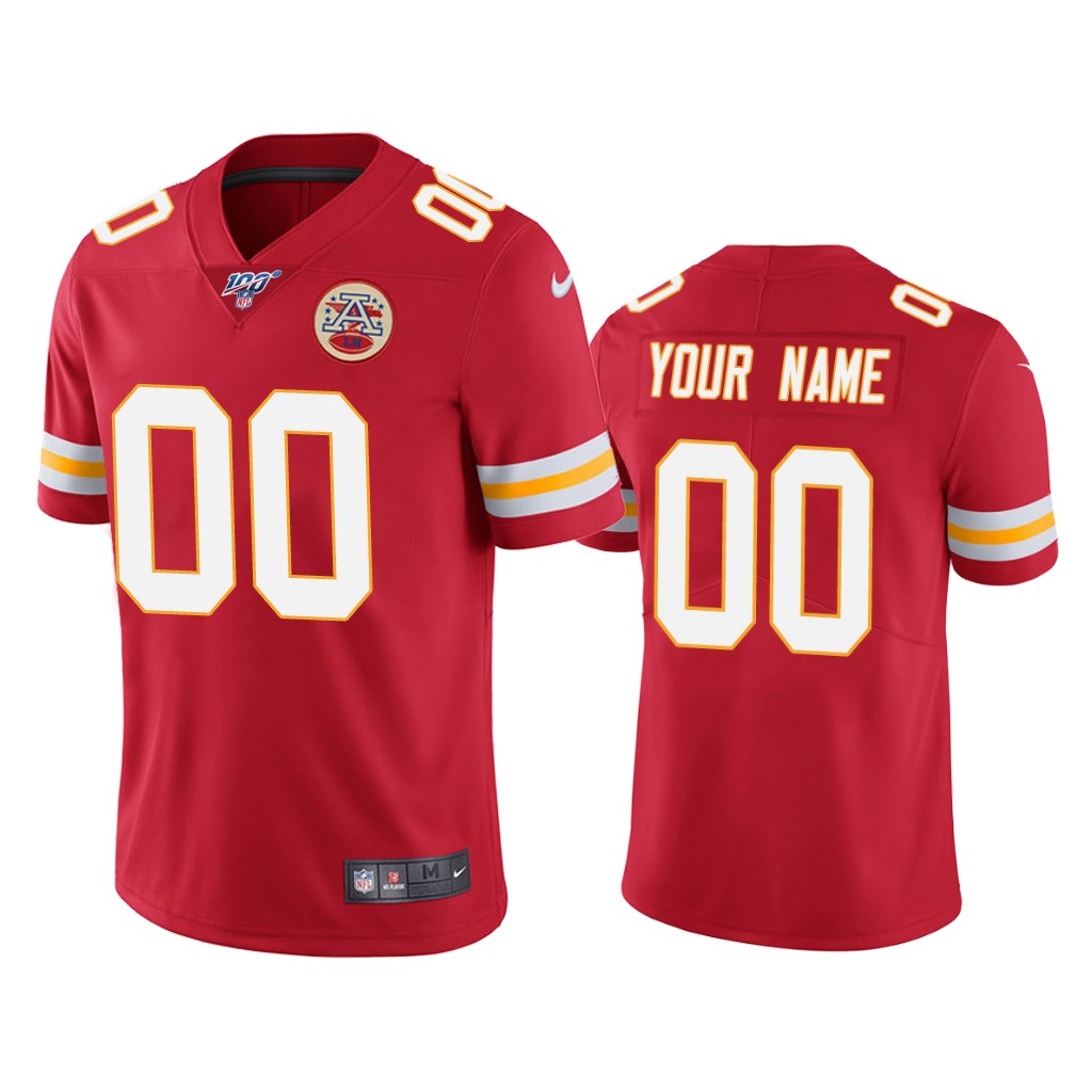 Custom Kansas City Chiefs red jersey