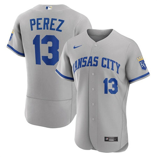 Salvador Perez Kansas City Royals grey jersey