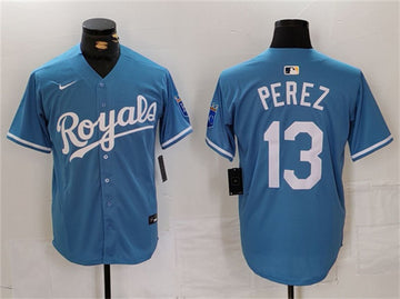 Salvador Perez Kansas City Royals blue jersey
