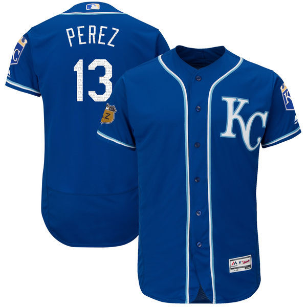 Salvador Perez Majestic Kansas City Royals royal Authentic jersey