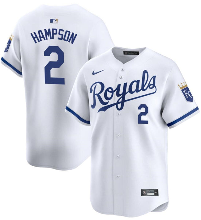 Garrett Hampson Kansas City Royals white Home jersey