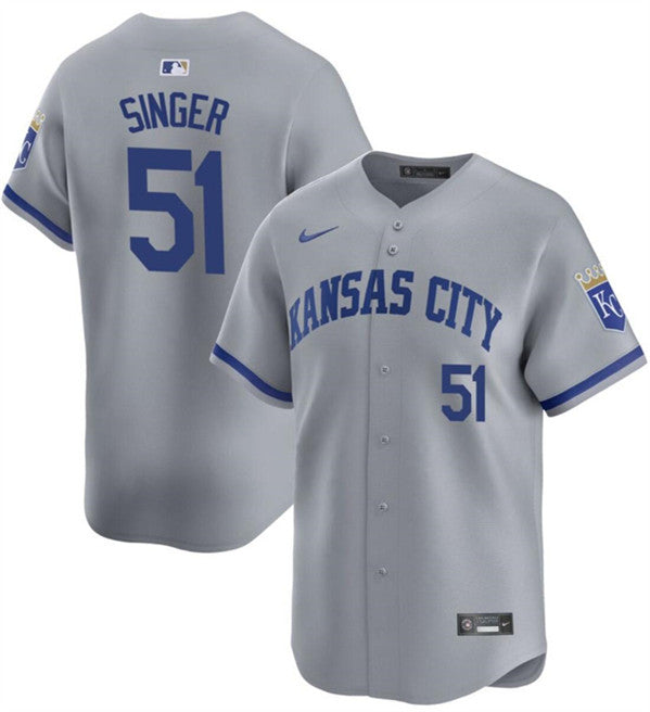 Brady Singer Kansas City Royals gray Away jersey