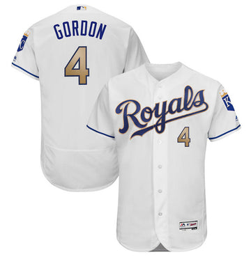 Custom Kansas City Royals white-gold jersey