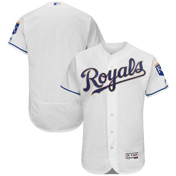 Custom Kansas City Royals white-gold jersey