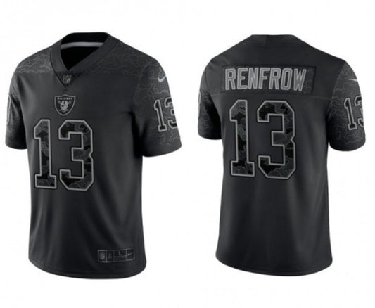 Las Vegas Raiders #13 Hunter Renfrow Black Reflective Jersey