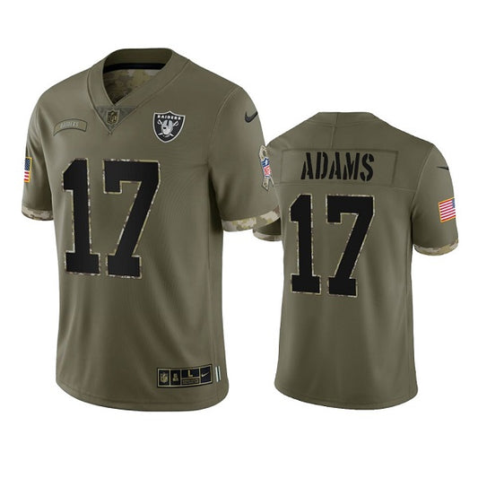 Raiders #17 Davante Adams 2022 Olive Salute To Service Jersey