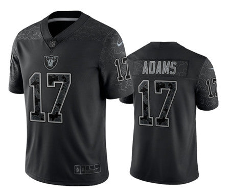 Las Vegas Raiders #17 Davante Adams Black Reflective Jersey