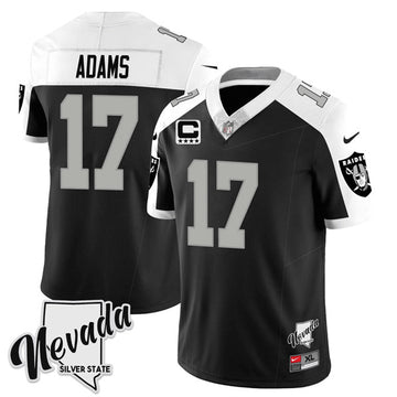 Davante Adams Las Vegas Raiders black-white FUSE jersey