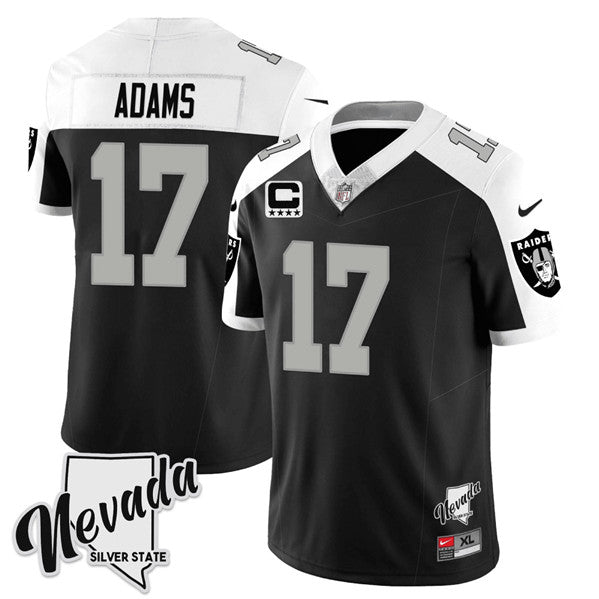 Davante Adams Las Vegas Raiders black-white FUSE jersey