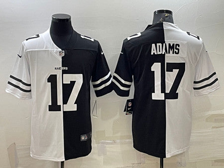 Davante Adams Las Vegas Raiders black-white Split jersey