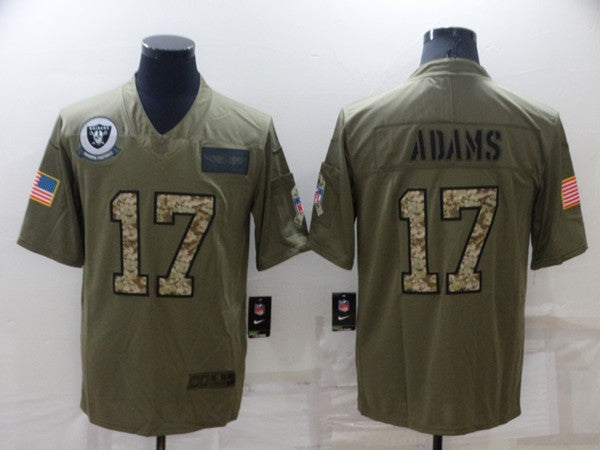 Davante Adams Las Vegas Raiders olive-camo Salute To Service jersey