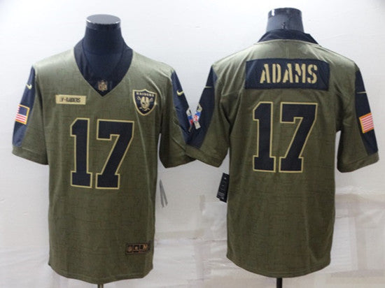 Davante Adams Las Vegas Raiders olive Salute To Service jersey