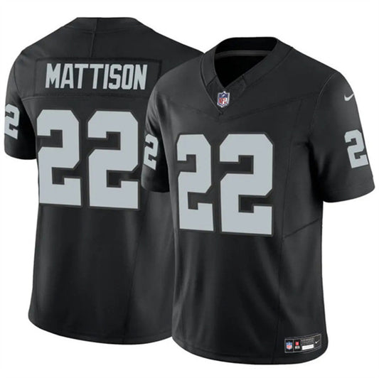 Las Vegas Raiders #22 Alexander Mattison Black 2024 FUSE Jersey