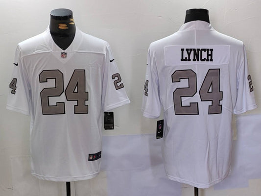 Las Vegas Raiders #24 Marshawn Lynch White Jersey