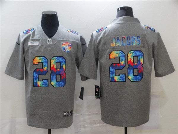 Josh Jacobs Las Vegas Raiders grey jersey