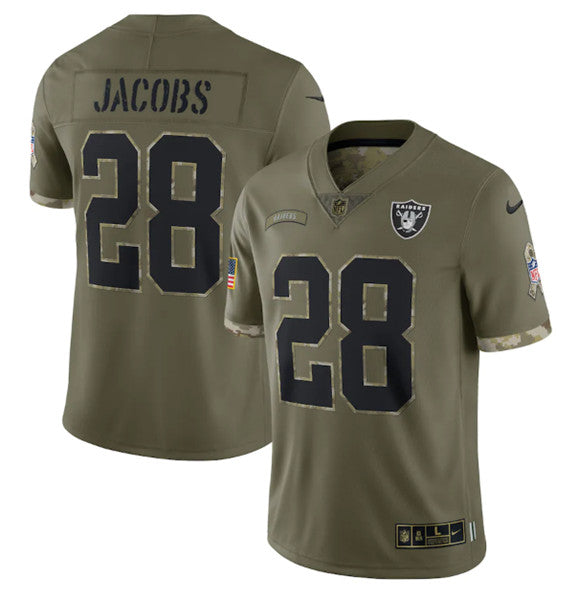 Josh Jacobs Las Vegas Raiders olive Salute To Service jersey