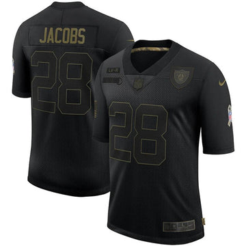 Josh Jacobs Las Vegas Raiders black Salute To Service jersey