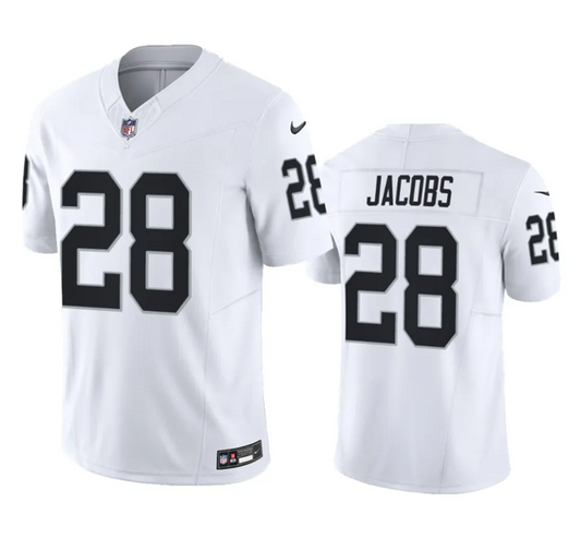 Las Vegas Raiders #28 Josh Jacobs White 2023 FUSE Jersey