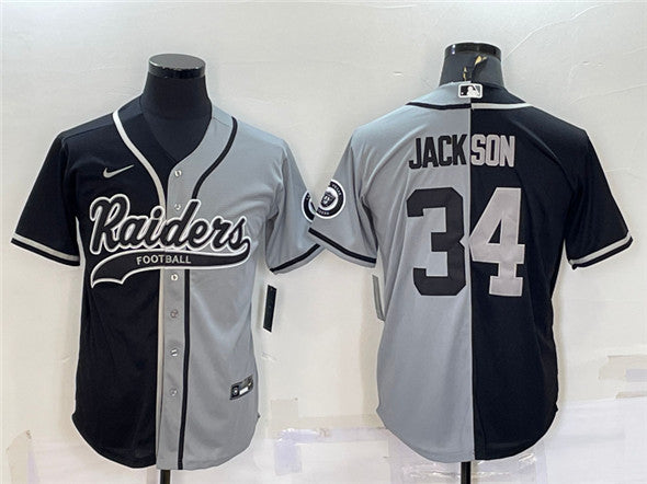 Bo Jackson Las Vegas Raiders black-grey Split jersey
