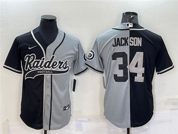 Bo Jackson Las Vegas Raiders black-grey Split jersey