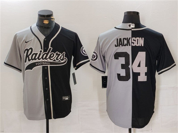 Bo Jackson Las Vegas Raiders gray-black Split jersey