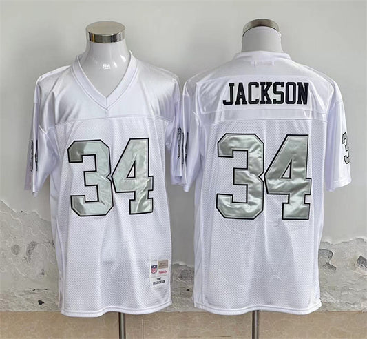 Las Vegas Raiders #34 Bo Jackson White Throwback Jersey
