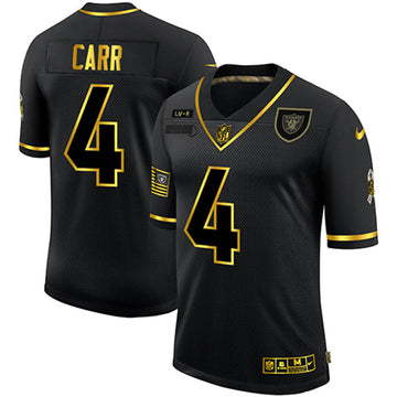 Derek Carr Las Vegas Raiders black-gold Salute To Service jersey