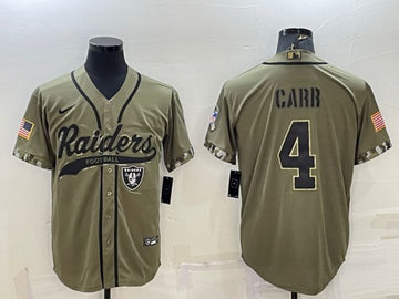 Derek Carr Las Vegas Raiders olive Salute To Service jersey