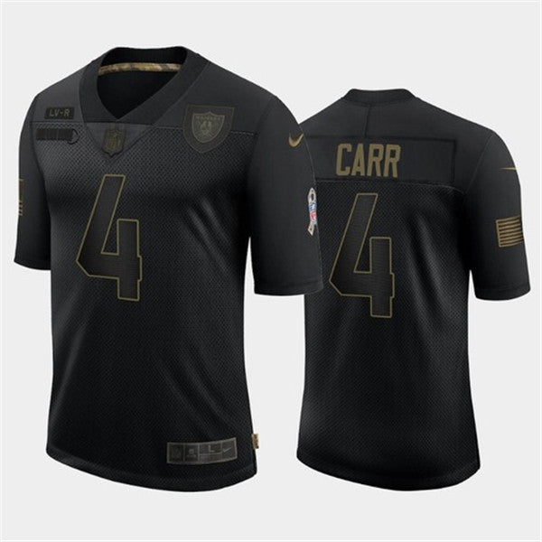 Derek Carr Las Vegas Raiders black Salute To Service jersey
