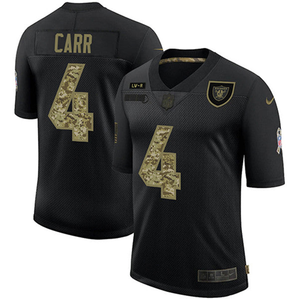 Derek Carr Las Vegas Raiders black Salute To Service jersey