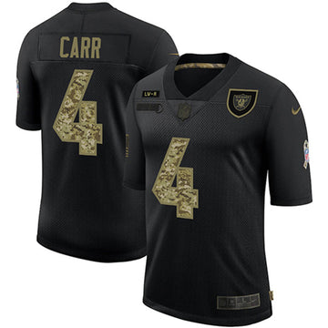 Derek Carr Las Vegas Raiders black Salute To Service jersey