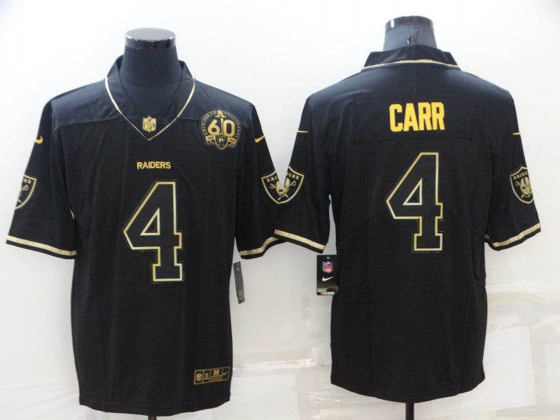 Derek Carr Las Vegas Raiders black-gold jersey