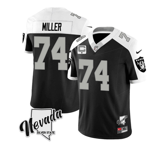 Kolton Miller Las Vegas Raiders black-white FUSE jersey