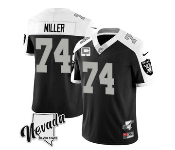 Kolton Miller Las Vegas Raiders black-white FUSE jersey
