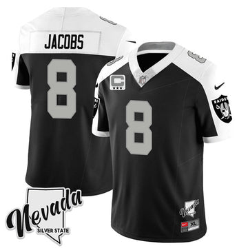 Josh Jacobs Las Vegas Raiders black-white FUSE jersey