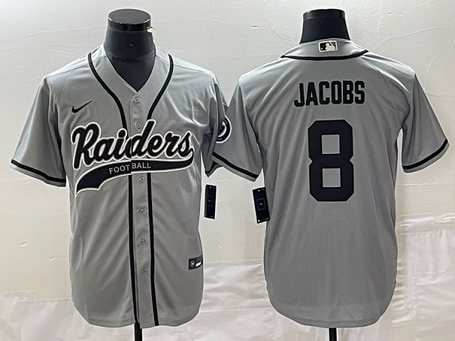 Josh Jacobs Las Vegas Raiders gray jersey