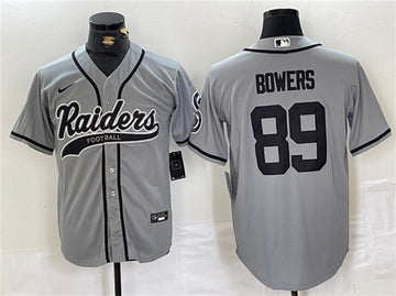 Brock Bowers Las Vegas Raiders gray jersey