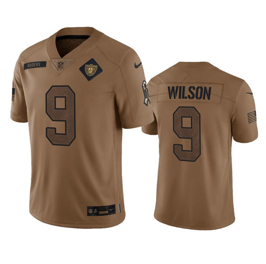 Las Vegas Raiders #9 Tyree Wilson 2023 Brown Salute To Service Jersey