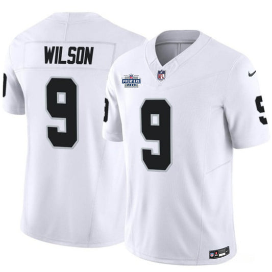 Las Vegas Raiders #9 Tyree Wilson White 2023 FUSE Prem1ere Patch Jersey