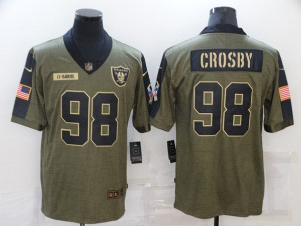 Maxx Crosby Las Vegas Raiders olive Salute To Service jersey