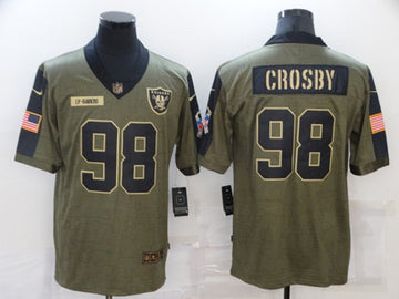 Maxx Crosby Las Vegas Raiders olive Salute To Service jersey