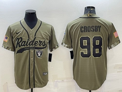 Maxx Crosby Las Vegas Raiders olive Salute To Service jersey