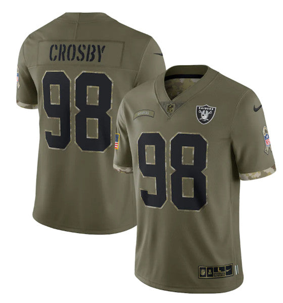 Maxx Crosby Las Vegas Raiders olive Salute To Service jersey