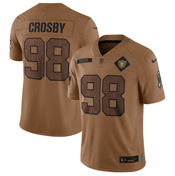 Maxx Crosby Las Vegas Raiders brown Salute To Service jersey