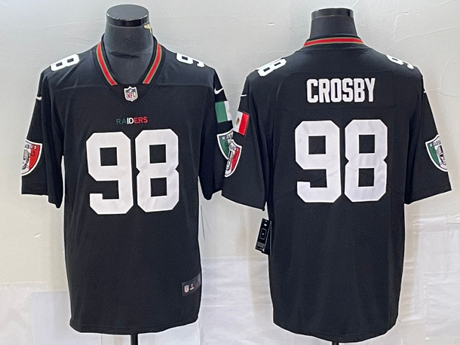 Las Vegas Raiders #98 Maxx Crosby Black Mexico Jersey