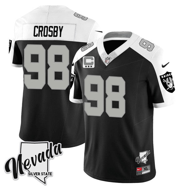 Maxx Crosby Las Vegas Raiders black-white FUSE jersey