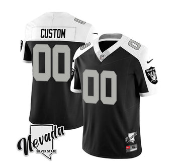 Custom Las Vegas Raiders black-white FUSE jersey