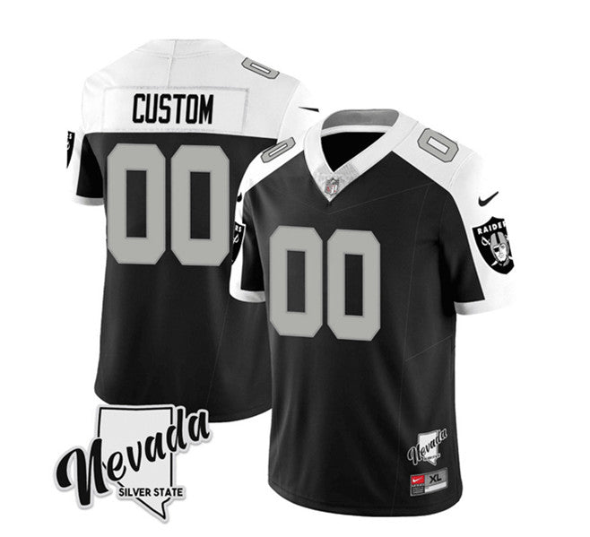 Custom Las Vegas Raiders black-white FUSE jersey